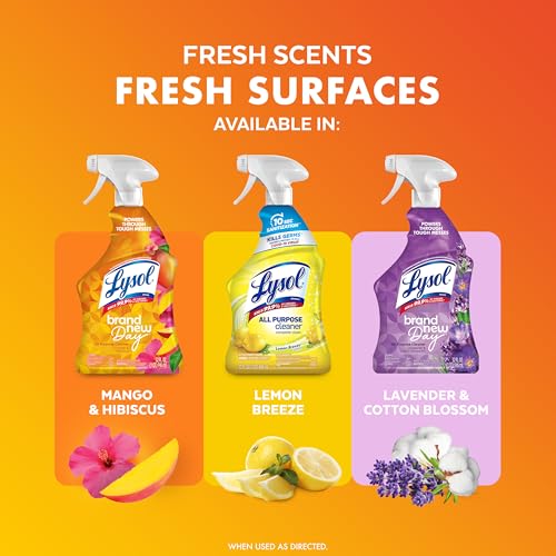 Lysol All Purpose Cleaner Spray, Multi-Purpose Disinfecting Spray, Kitchen & Bathroom Cleaner, Mango & Hibiscus Scent, 32 ...