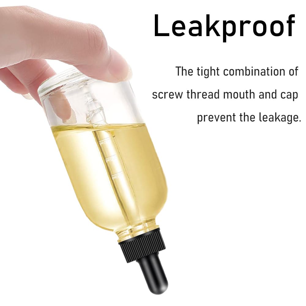 Bumobum Dropper Bottles 4oz, 2 Pack Clear Tinctures Bottle with Dropper for Essential Oils with Funnel, Labels & Pipette, Glass Dropper Bottles for Aromatherapy(Unbreakable Plastic Eye Dropper)