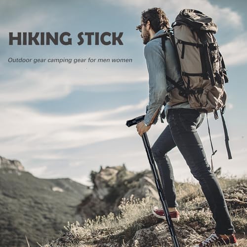 Autuveen Hiking Tactical Stick Walking Staff,Portable Walking Sticks Trekking Poles Outdoor Multitool Camping Gear for Men...