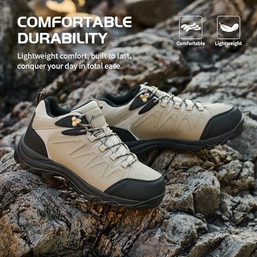MENYBAN Waterproof Hiking Shoes Men Non-Slip Grip Ankle Support, Fashion Sneakers Tennis Walking Shoes Durable Comfort for...