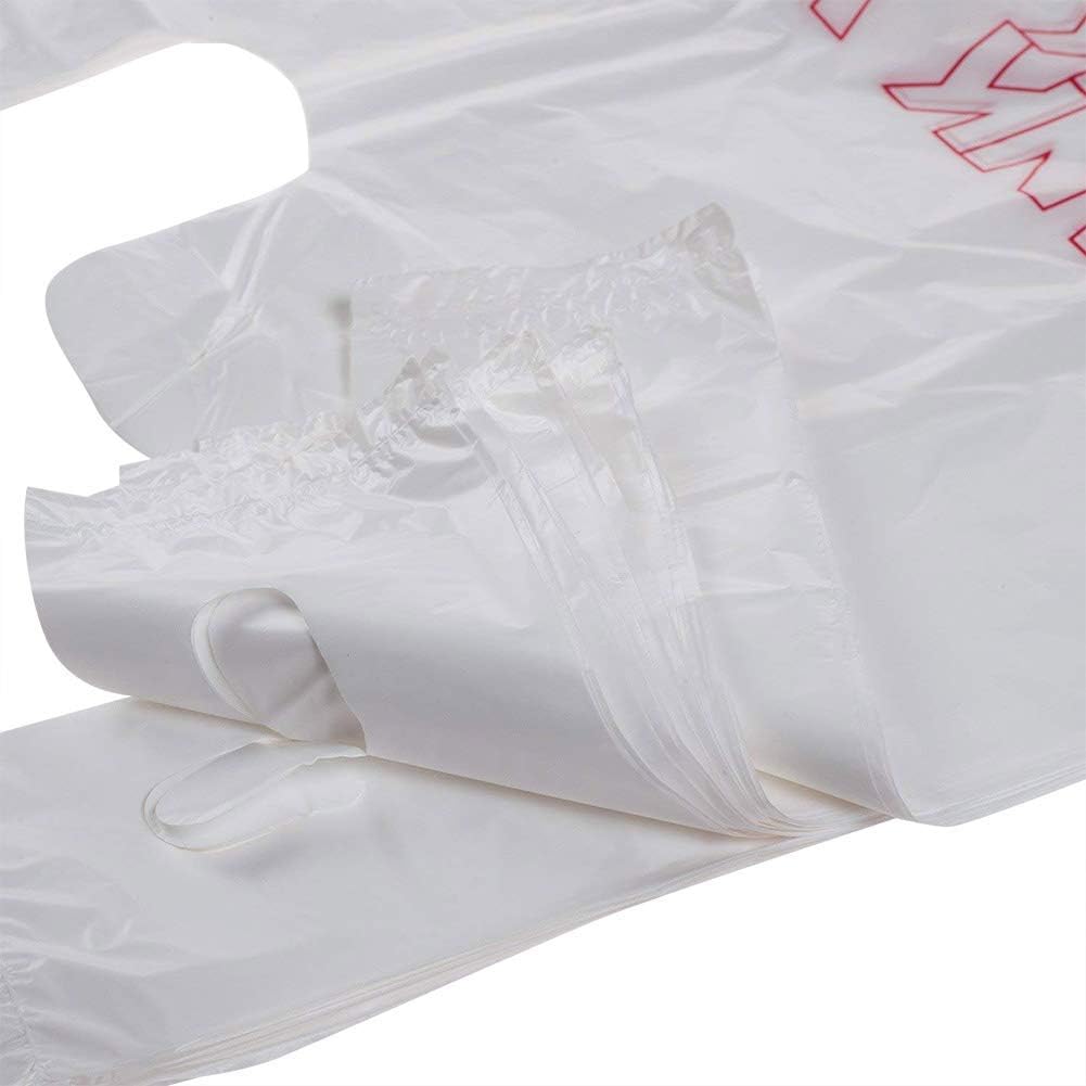 TashiBox 1000 Ct plastic bags/Shopping Bags/Thank You Bags/Reusable and Disposable Grocery Bags - Measures 11.5" X 6.25" X 21", 15mic, 0.6 Mil