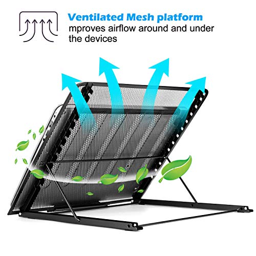 IMAGE Laptop Stand,Large Version Foldable Portable Ventilated Desktop Laptop Stand Holder, Adjustable 12 Angle Points Stan...