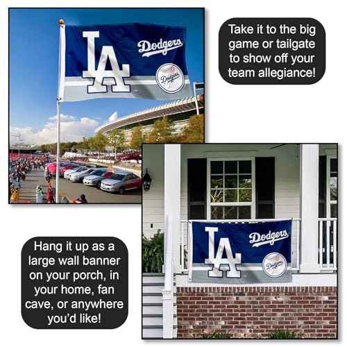 WinCraft Los Angeles Dodgers Logo Insignia 3x5 Foot Grommet Banner Flag