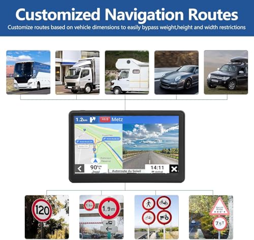 GPS Navigation for Car Truck Drivers 7 inch Navigation Systems for Car with Voice Guidance and Speed Camera Warning 2D&3D ...