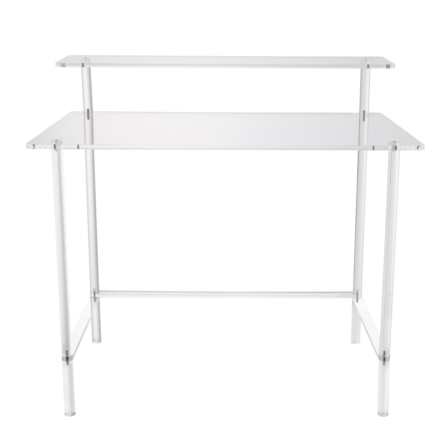 BBinmine Acrylic Desk, 2-Tier Home Office Desk with Monitor Stand, Laptop Study Table Home Office Console Table, 31.5 * 19.69 * 34.65in