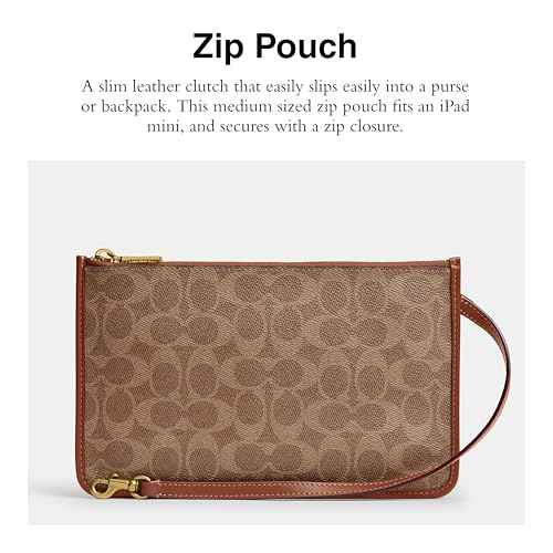 Coach Zip Pouch, B4/Tan Caramel
