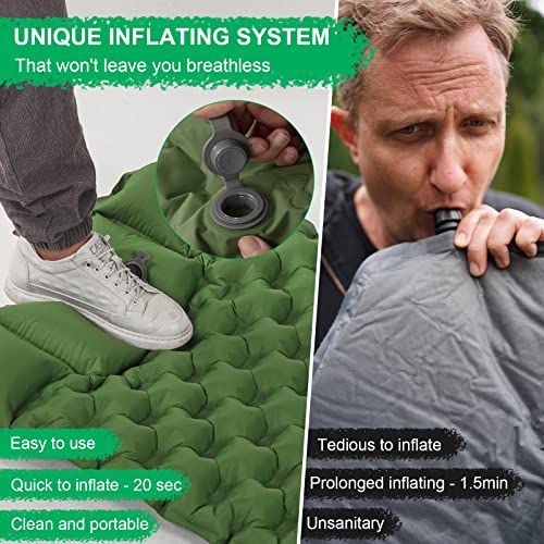WANNTS Sleeping Pad, Ultralight Inflatable Sleeping Pad for Camping, Built-in Pump, Ultimate for Camping, Hiking - Airpad,...