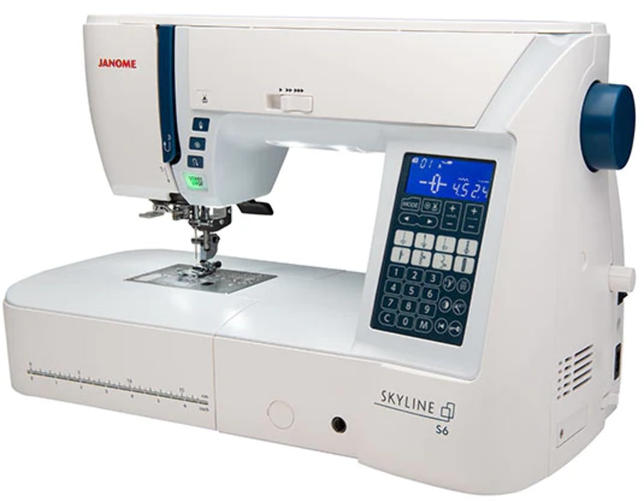 Janome Skyline S6 Sewing and Quilting Machine with 9mm Stitch Width, Mid-Size, White