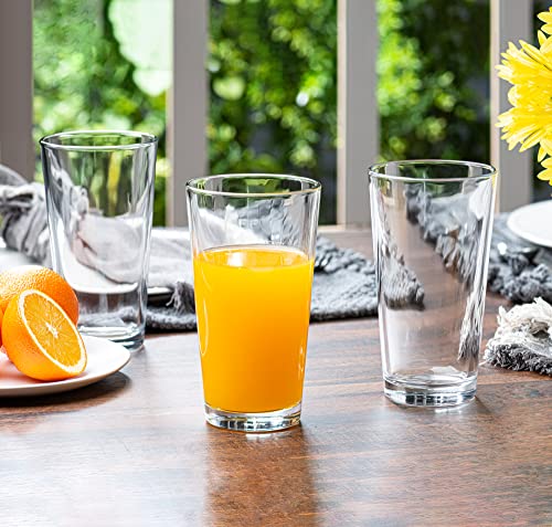 Drinking Glasses - Set of 10-16oz. Margarita Glass Cups - Dishwasher Safe Cocktail Clear Heavy Base Tall Beer Glasses, Wat...