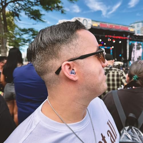 Eargasm High Fidelity Earplugs with Blue Filters - Reusable Noise Reduction Hearing Protection Ear-Plugs with Carrying Cas...