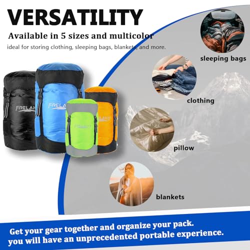 Frelaxy Compression Sack, 40% More Storage! 11L/18L/30L/45L/52L Compression Stuff Sack, Water-Resistant & Ultralight Sleep...