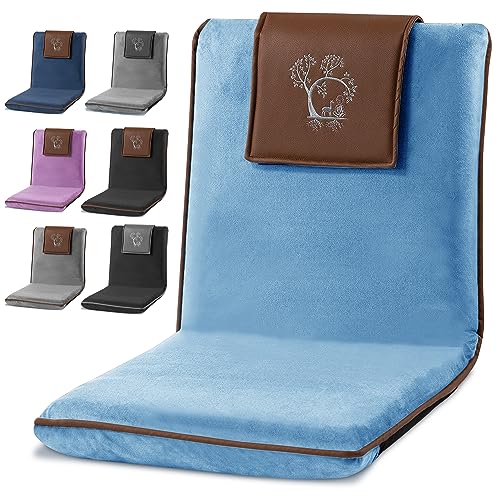Adjustable Japanese Floor Chair with Back Support for Adults | Premium Meditation Chair for Seating, Yoga & Gaming -Foldin...