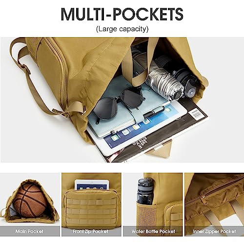 G4Free Drawstring Backpack Gym Backpack Soccer Basketball Bag with Shoes Compartment Tactical Water-Resistant String Sport...
