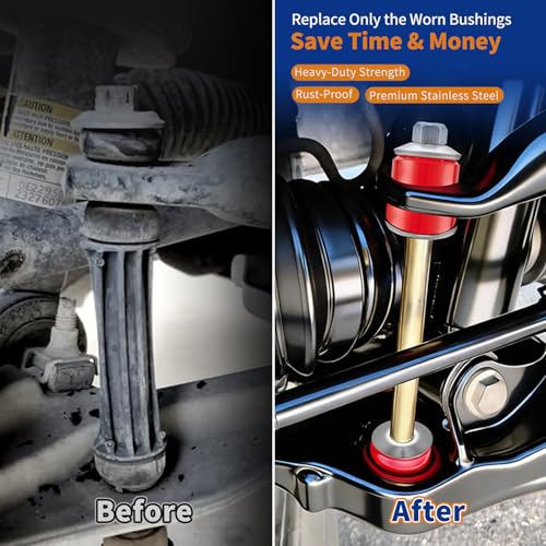 3/8" Universal Sway Bar Bushings Kit,Stabilizer Bar Bushing Repair,Stainless Steel Washers & Nuts,High-Density Flame-Retar...