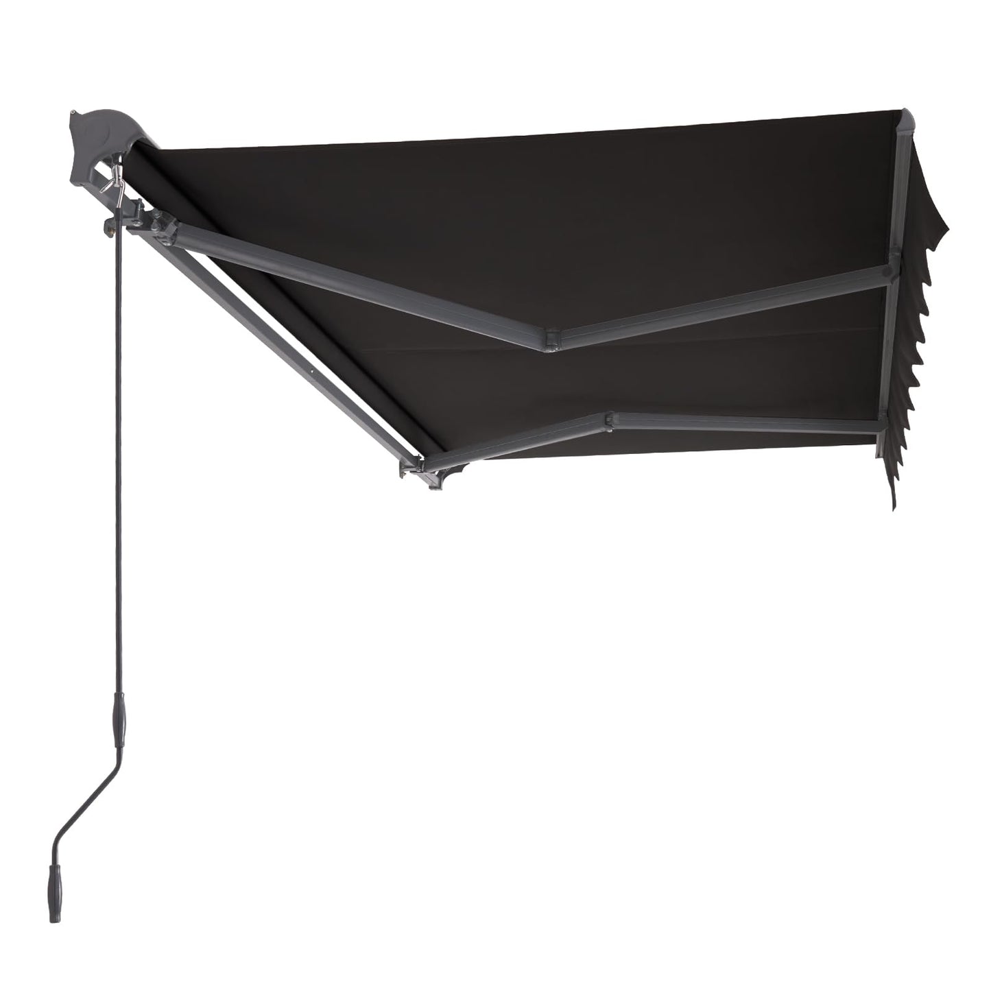 Retractable Awnings for Patio Manual Sun Shade Awning Cover| Waterproof UV Resistant Coating | Double Stranded Steel Installation Bracket (Dark Gray+ Protective Case, 10‘×8’)