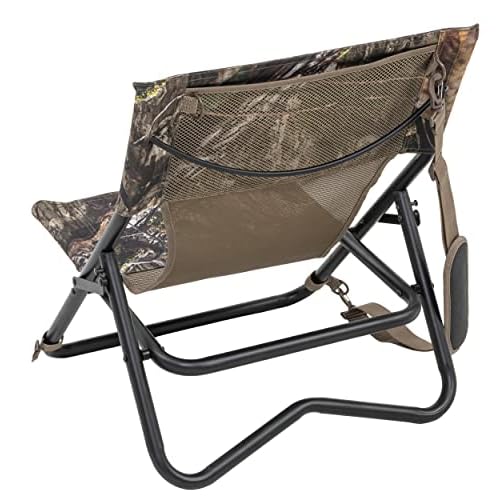 Browning Low-Profile Woodland Hunting Chair with Flat-Folding Design, Durable Steel Frame, Hanging Call Organizer Pocket, and Padded Shoulder Carry Strap