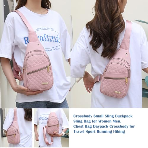 Crossbody Small Sling Backpack Sling Bag for Women Men, Chest Bag Daypack Crossbody for Travel Sport Running Hiking (Yellow)