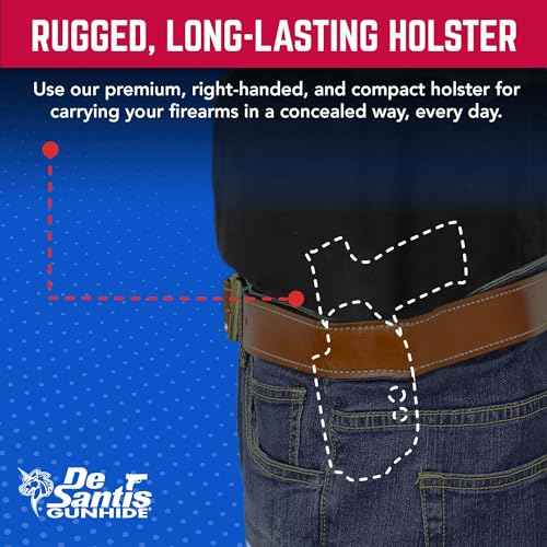 DeSantis Cazzuto OWB Holster - Holster OWB, Compact Holster, Lightweight Adjustable Holster, Compatible with Ruger-5.7 with or without Red Dot Sight - Right Hand Draw, Black