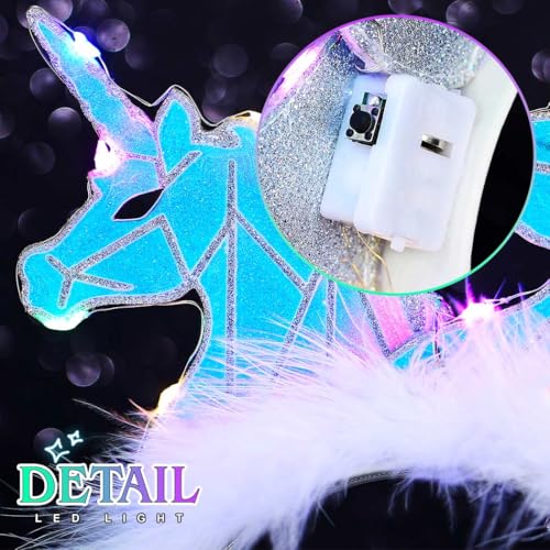 JAKAWIN Light Up Headband Glowing Headpiece Costume Hair Accessories for Women