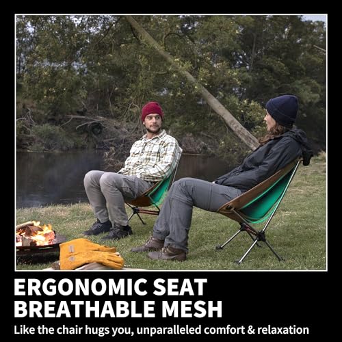 Naturehike YL08 Ultralight Camping Chair, 2.38 LBS Portable Backpacking Chair with Anti-Sinking Feet, Lightweight Compact ...