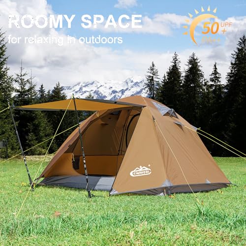 2-3 Person Backpacking Tent with Double Door 2 Vestibule, Waterproof Windproof Lightweight Easy Set Up 3 Season 2 Man Two ...
