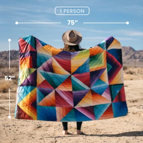 Rumpl Original Puffy Blanket - Warm, Water-Resistant Camping Blanket with 100% Recycled Synthetic Insulation, 52"x75", Ori...