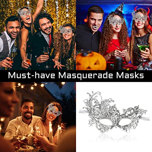 FunMular Masquerade Mask for Women Lace Masks Venetian Masquerade Party Costume Party Halloween Carnival Fit for Adults, Soft