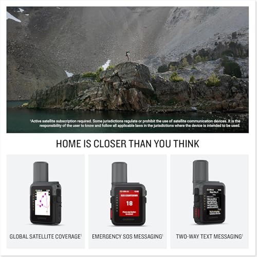 Garmin inReach® Mini 3, Rugged Compact Global Satellite Communicator with Color Touchscreen, Two-Way Texting, Emergency SO...