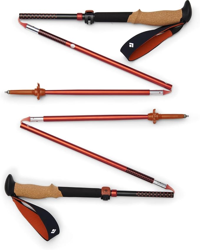 BLACK DIAMOND Pursuit FLZ Trekking Poles (Pair) | Adjustable Z-Pole Design | Natural Cork Grips | Lightweight Aluminum Hik...