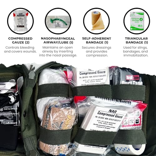IFAK (Individual First Aid Kit) Trauma Kit with CAT Tourniquet — Medical Pouch for Tactical, Outdoor, Hiking, Military — B...