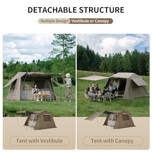 Naturehike Village Instant Tent, 4 Person 8 Person Camping Tent with Full Rainfly, Waterproof Large Cabin Tents for Car Ca...