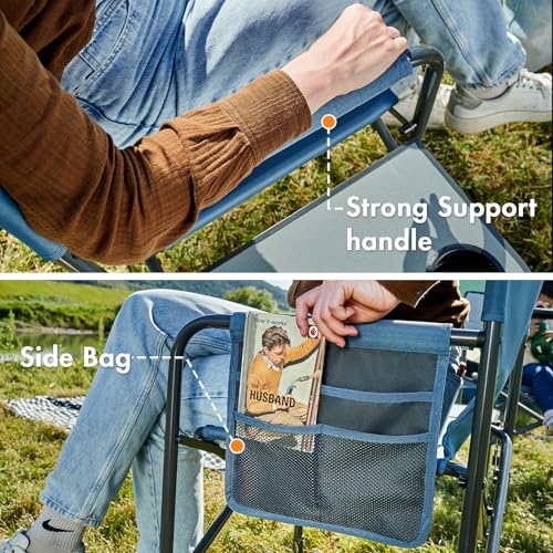Portal Directors Chair Camping Chairs for Adults with Side Table Folding Lawn Chairs for Adults, Directors Chairs Foldable...