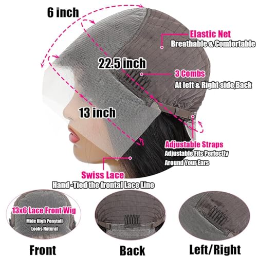 28 Inch 13x6 Body Wave Lace Front Wigs Human Hair Pre Plucked Glueless Wigs Human Hair 180% Density Body Wave 13x6 HD Transparent Frontal Wigs Lace Front Wigs for Women