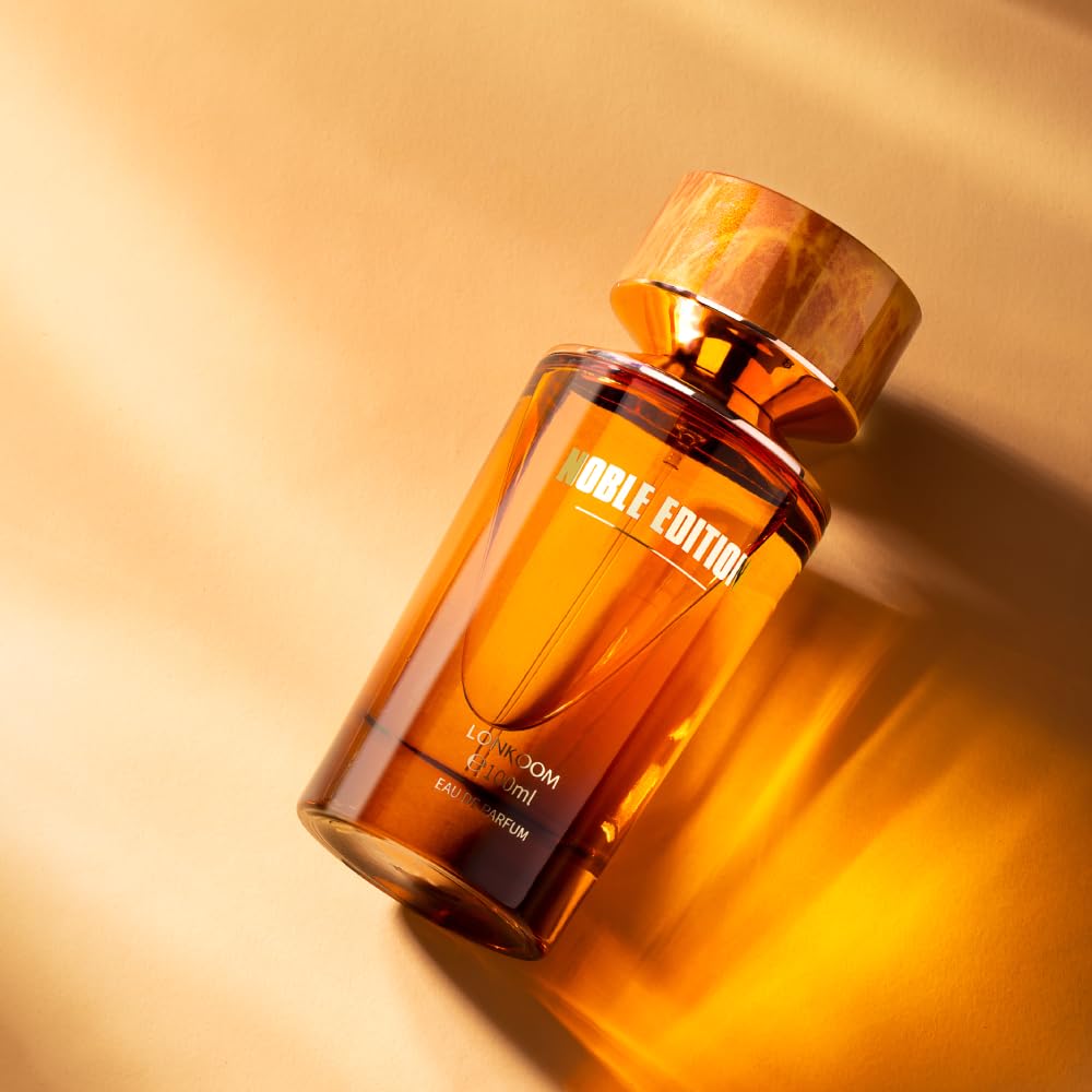 Lonkoom Noble Classic Amber Musk Perfume for Men Women, 3.4 Fl Oz Unisex Eau de Parfum Spray Long-Lasting Fragrance, Floral Notes of Bergamot Cassis Rosewood Cyclamen Cedarwood Sandalwood