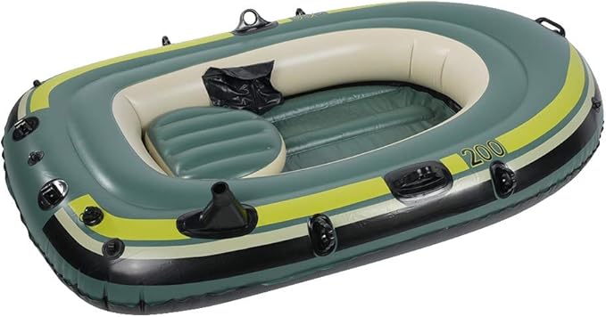 Gazaar 2 Person Inflatable Boat Inflatable Boats for Adults Heavy Duty Green PVC Inflatable Two Person Rowing Boat Fishing...