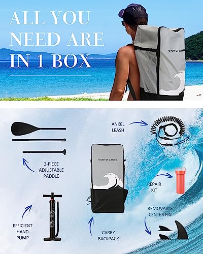 Paddle Board Stand Up Paddle Board SUP 6 inches Thick Board with ISUP Accessories & Carry Bag & Fast Pumping for Adults & ...