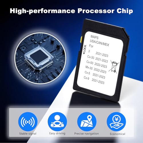 RVgolf Navigation Car GPS SD Card Compatible with 2021-2023 Mazda 3 / CX5 / CX9 / CX30, 2022-2023 MX30 / CX50 GPS Map Card...