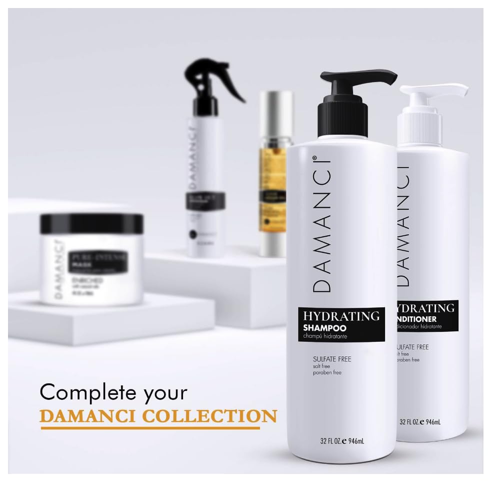 Damanci Hydrating Shampoo and Conditioner Duo, Sulfate Free Shampoo and Conditioner for Dry Hair, with Keratin and Collagen, Par