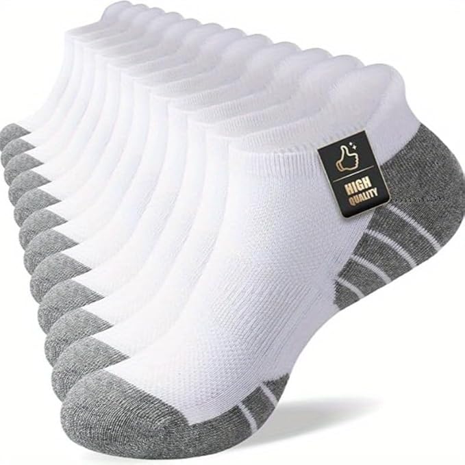 Short Socks for Men, Breathable and Comfortable, Suitable for Outdoor Sports Matching,US Size 6-10 (10 Pairs)