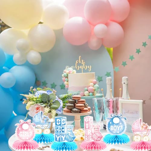 9 Pieces Happy Birthday Decorations Set,3D Table Toppers Double Sided Stand Cards ,Colorful Birthday Themed Honeycomb Cent...