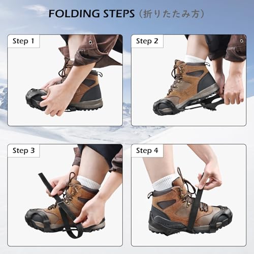 TRIWONDER Ice Cleats for Shoes and Boots Anti Slip Ice Grips Snow Crampons Traction Cleats Hiking Fishing Walking Gear