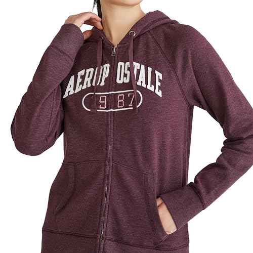 AEROPOSTALE womens Logo Full Zip Hoodie- Arches- 1987