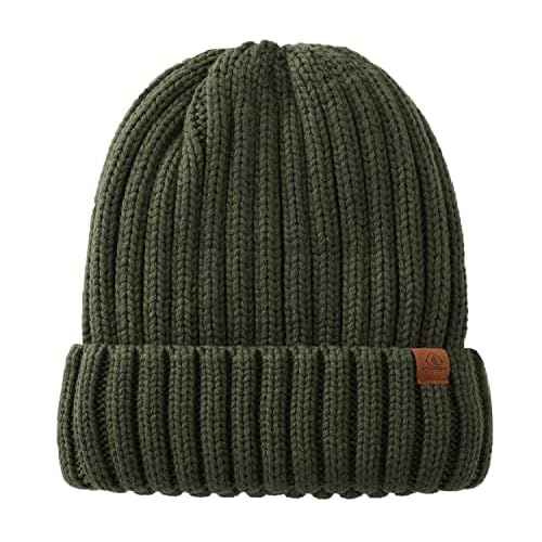 Home Prefer Mens Winter Hat Wool Fleece Lined Knit Beanie Hat Warm Stocking Caps