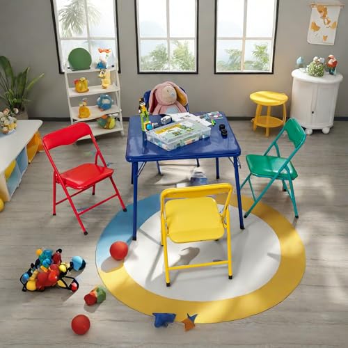 Homy Casa Folding Table and Chairs Set for Kids Dining Room Daycare and Classrooms, Children's Activity Table and Chairs S...