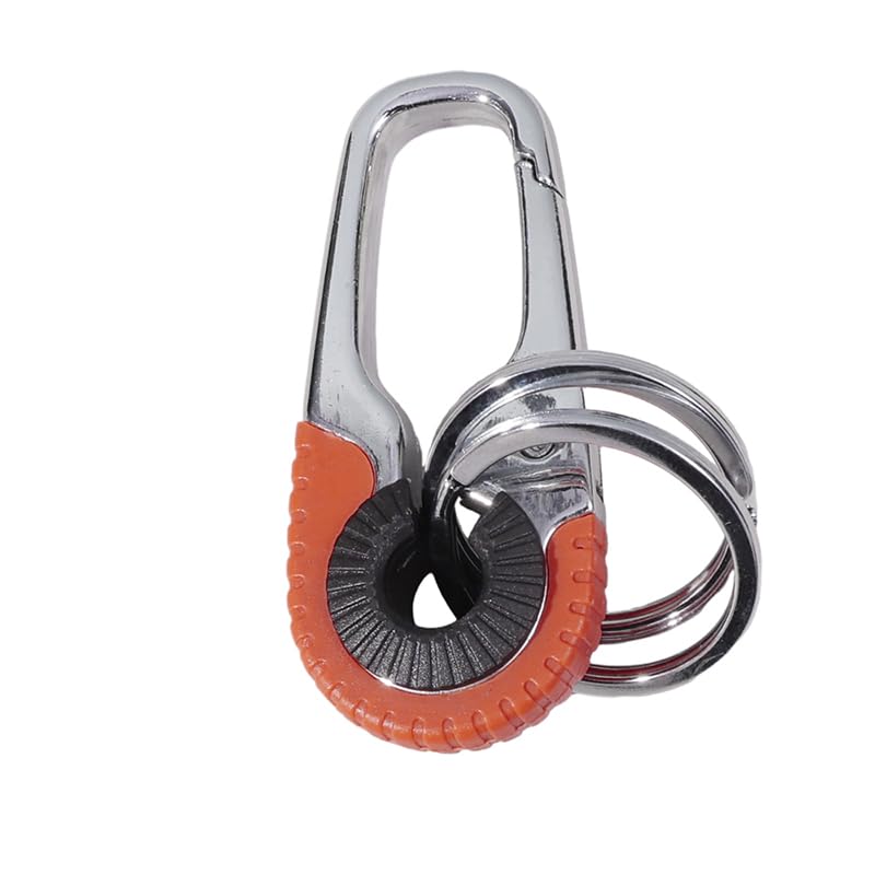 Men Business Keychain Hook Stainless Steel Key Buckle Outdoor Sport Carabiner Tool Double Ring Car Keyrings Accessories