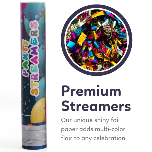 No Mess Streamer Confetti Cannon Party Poppers | 6 Pack | Multicolor Streamers | Glitter Bomb Confetti Shooters | Decorati...