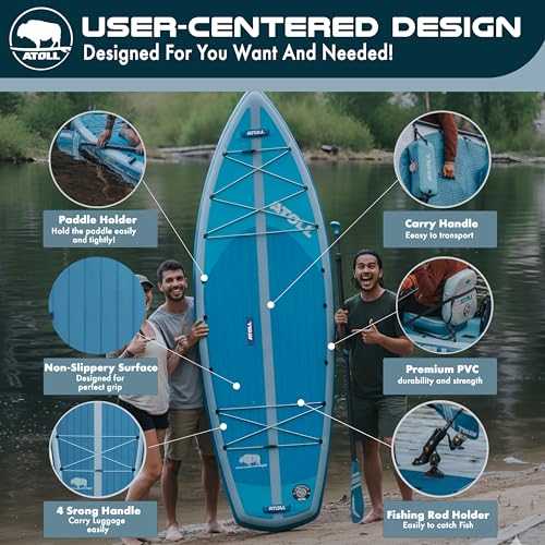 Atoll New Inflatable Stand Up Paddle Board - Enclave 10′6″ Compact/Archipelago 12′6″ Touring/Outrider 12′ All-Around iSUP...