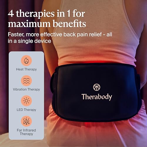 Therabody ThermBack LED – 4-in-1 Back Wrap with Heat, Far Infrared, Vibration and LED Light Therapies for Lower Back Pain ...