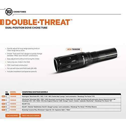 TRUGLO 12 G¬Ñ Double-Threat CNC-Machined Dove Choke Tubes | Quickly Adjust for Long-Range Passing Shots or Close-Range Decoy Shots