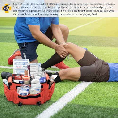 MFASCO Deluxe Trainers Sports First Aid Kit – 311-Piece Emergency Sports Kit – Athletic Medical Kit for Coaches, Soccer, F...